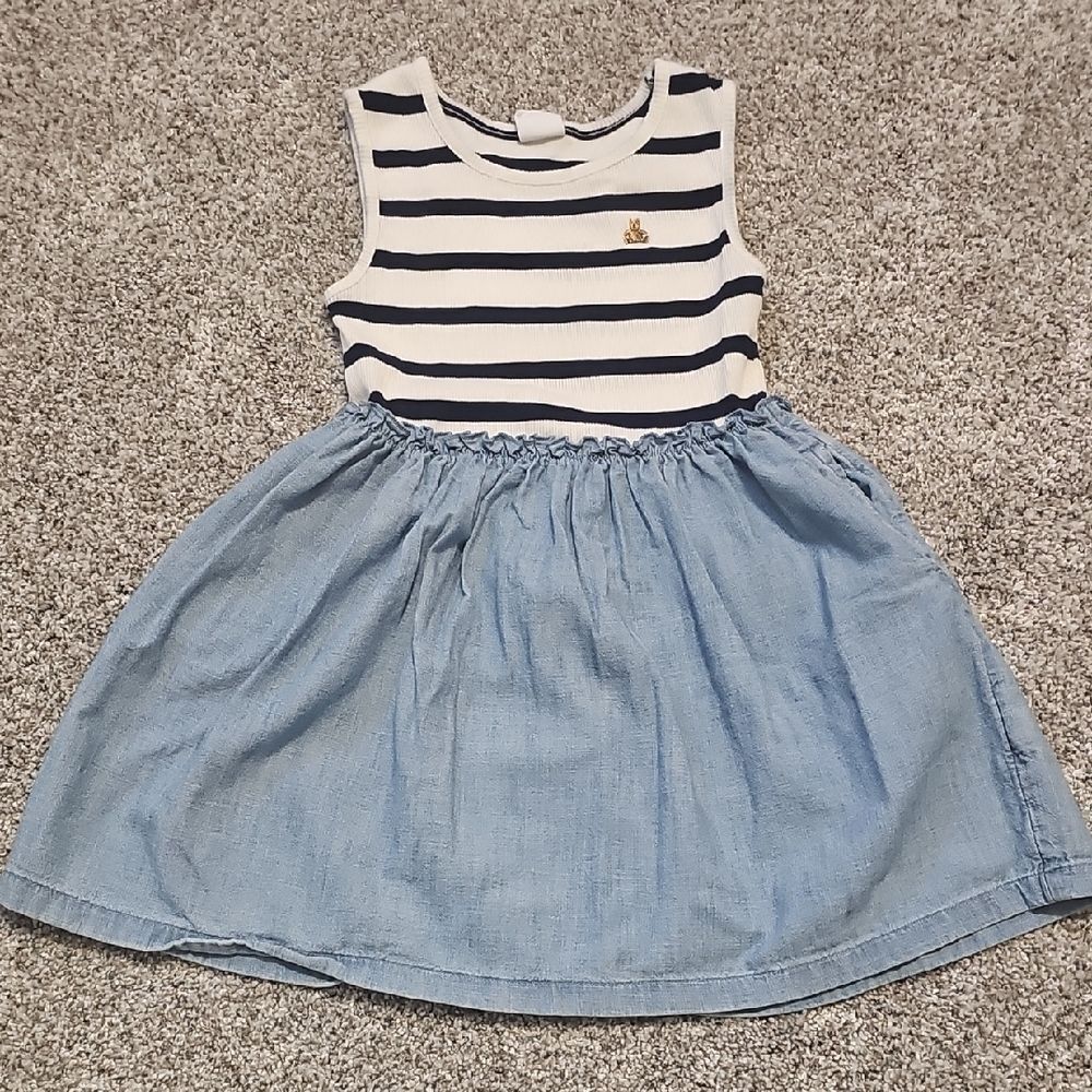 GAP Blue and White Striped Baby Dress - Picture 5 of 16